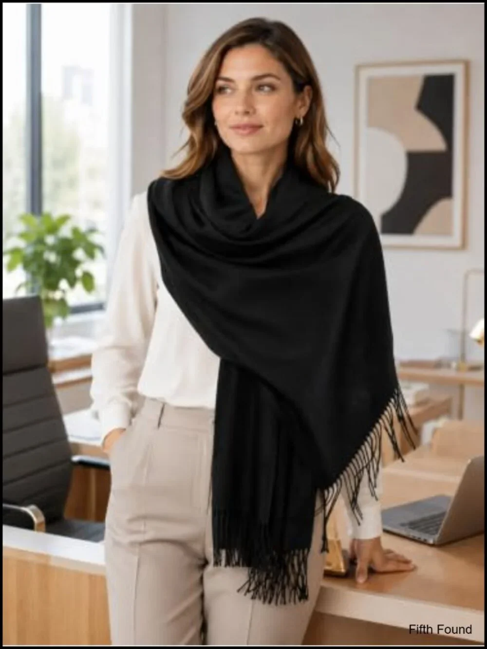 Fringe Shawl Wrap Pashmina Scarf for Wedding Evening Women